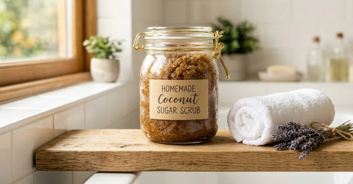 quick and simple coconut sugar scrub recipe for smooth skin