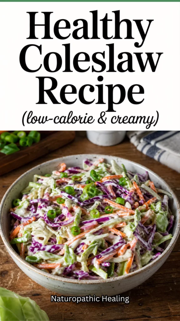 healthy coleslaw with Greek yogurt dressing