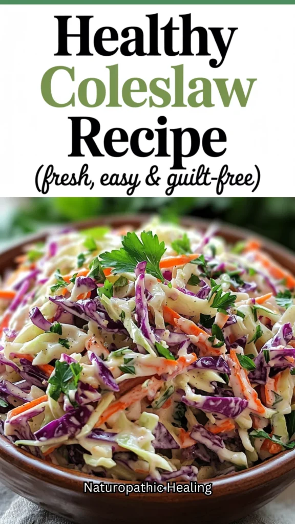 healthy coleslaw with Greek yogurt dressing