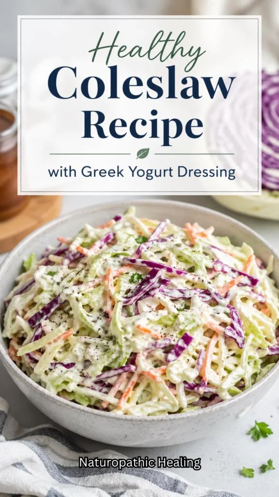 healthy coleslaw with Greek yogurt dressing