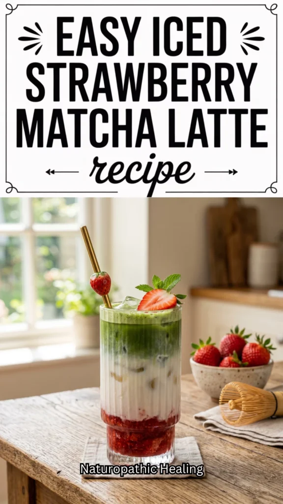 iced strawberry matcha latte