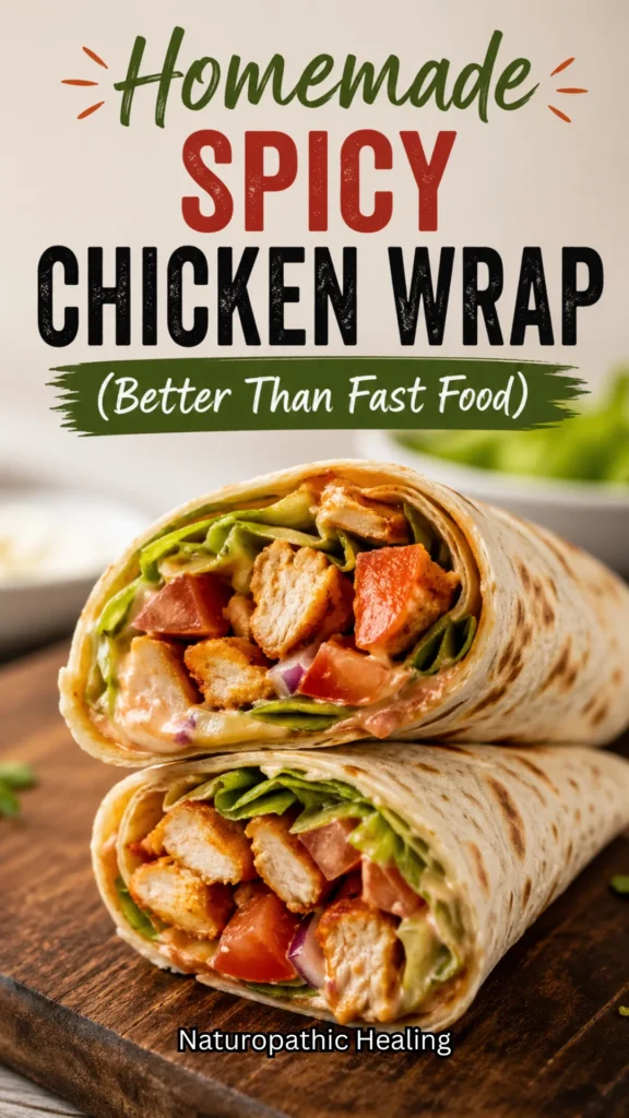 homemade spicy chicken wrap
