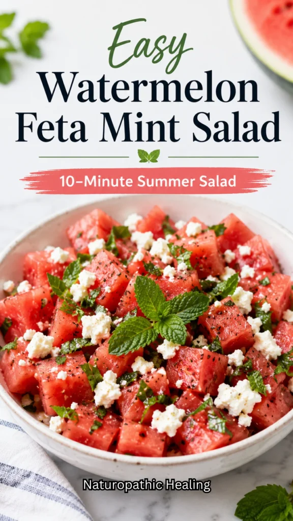 watermelon feta mint salad 