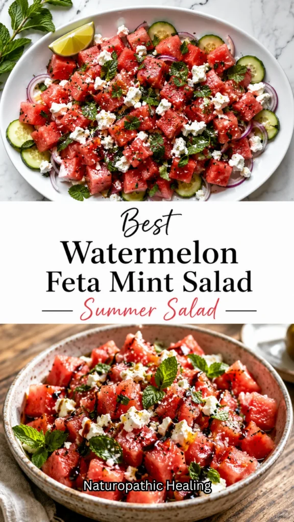 watermelon feta mint salad 
