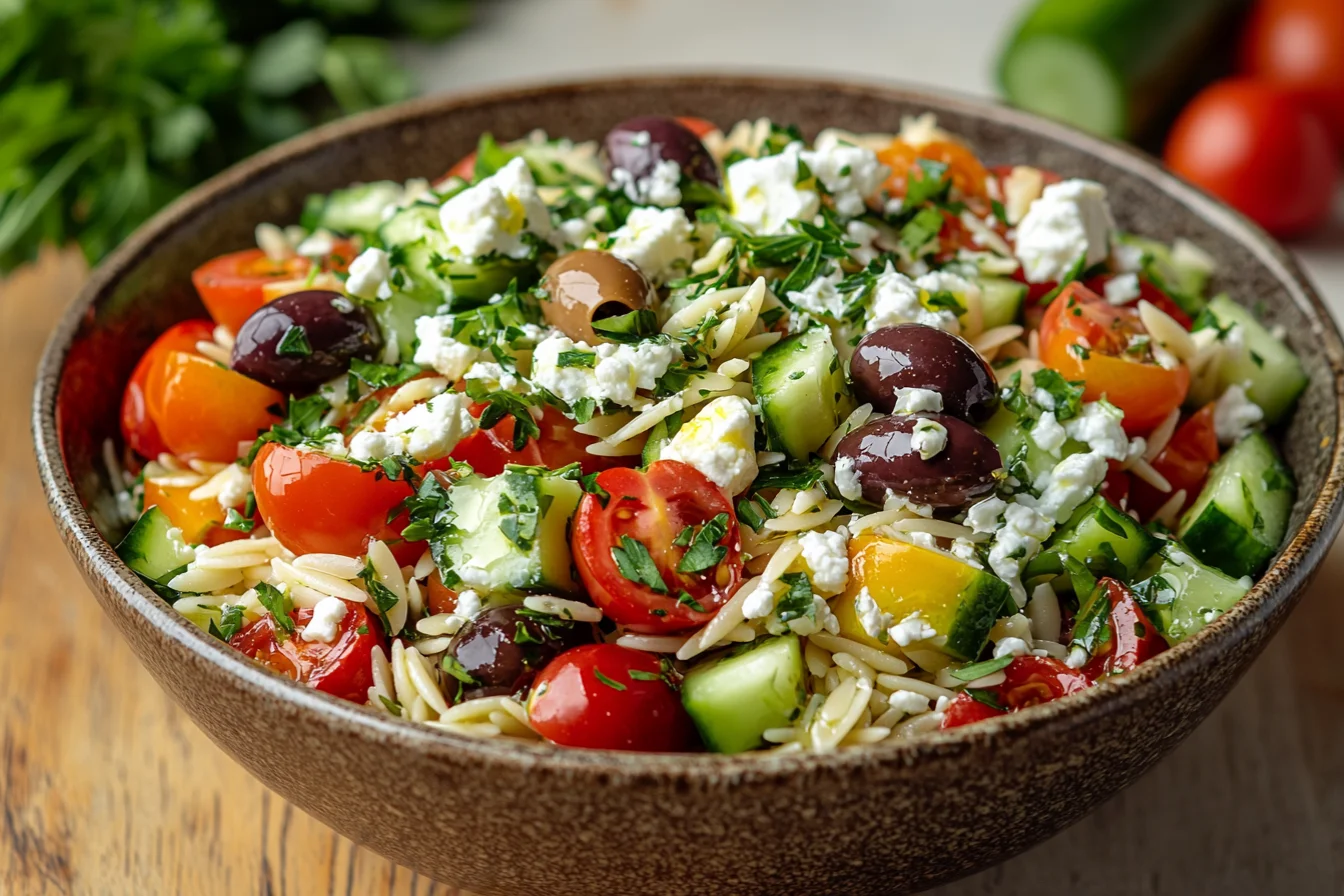 Greek orzo salad