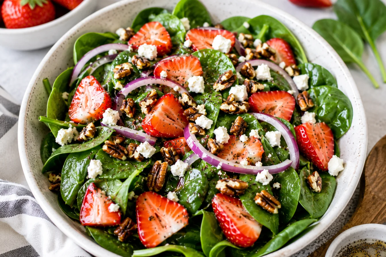 strawberry spinach salad with balsamic